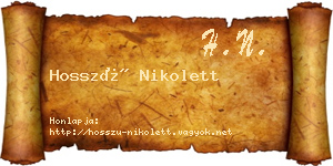 Hosszú Nikolett névjegykártya