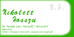 nikolett hosszu business card